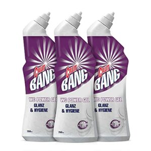 CILLIT BANG WC Power Gel Glanz & Hygiene – Kraftvoller WC-Reiniger mit Aktiv-Chlor – 3 x 750 ml